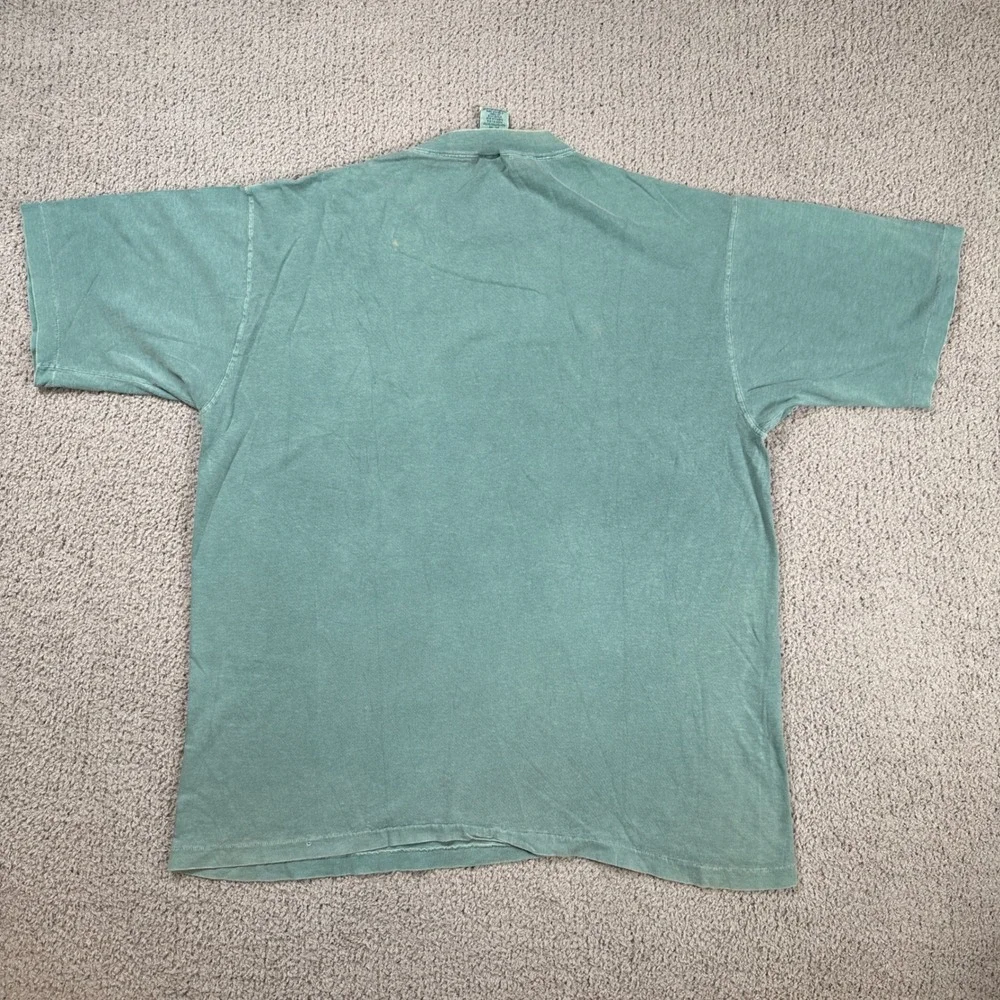 90s Vintage GAP T Shirt Made in USA Mens M Blue Teal Washed Casual Basic Tee